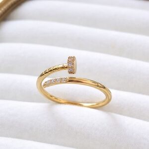 Gold Nail Wrap Ring | Diamond Pavé Nail Ring Style ✨